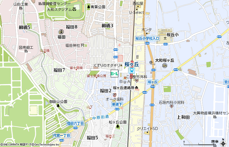 メガネのアキ　桜ケ丘店付近の地図